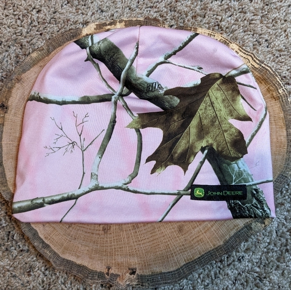 John Deere 9’inch Reversible Pink Camo Camouflage Beanie Hat - Picture 2 of 9